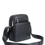 Borsa a tracolla uomo vera pelle Casual PC3336-NERO Northampton Polo Club