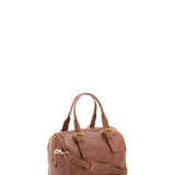 Borsa a bauletto unisex in vera pelle 100% cotone 4528-MARRONE Alessia Firenze