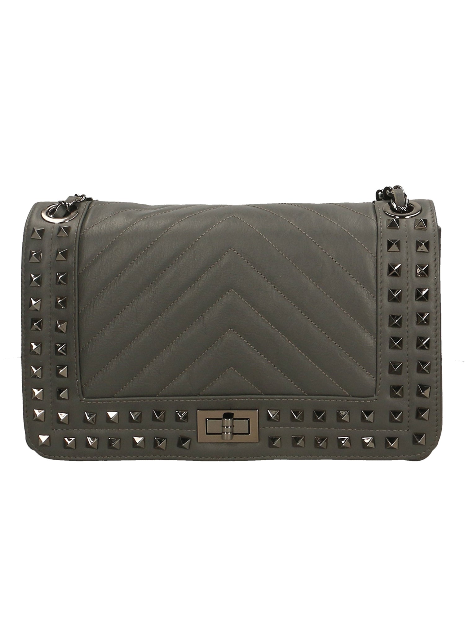 Bologna Borsa a spalla da donna Vera pelle 6590-GRIGIO GREY Gave Lux