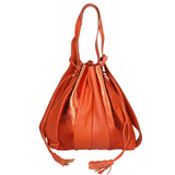 Oceania Borsa a spalla da donna Vera pelle 580041-ARANCIO ORANGE Gave Lux