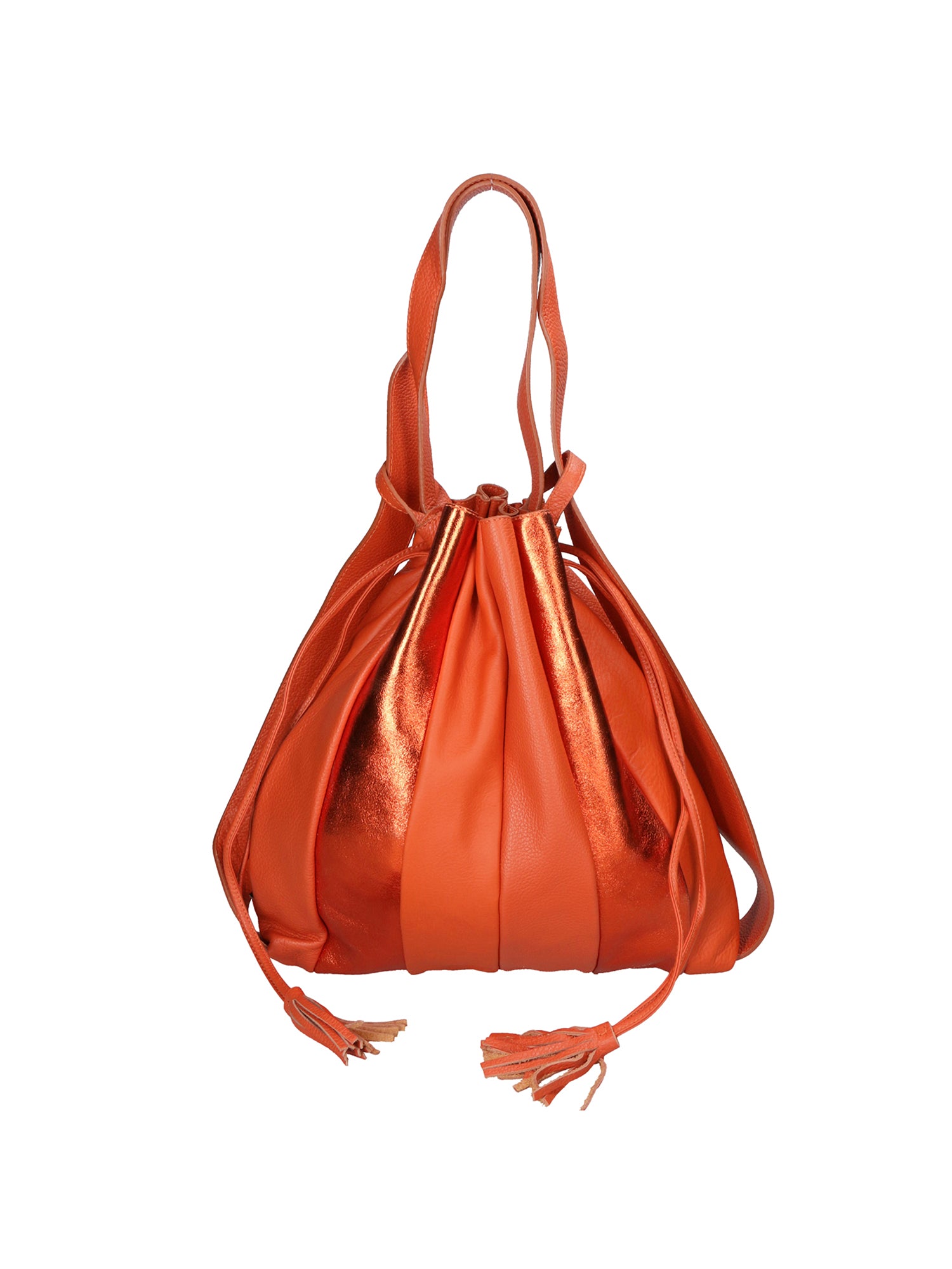 Oceania Borsa a spalla da donna Vera pelle 580041-ARANCIO ORANGE Gave Lux