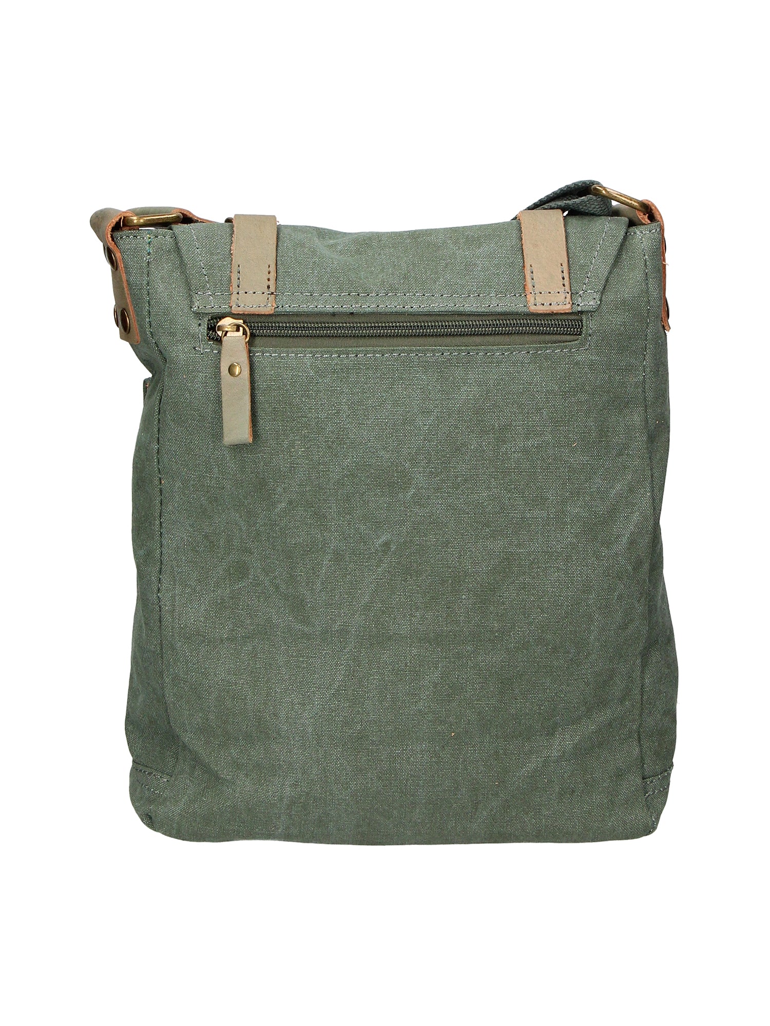 Milena Borsa a tracolla unisex Canvas e vera pelle ZG3009-VERDE GREEN Gave Lux
