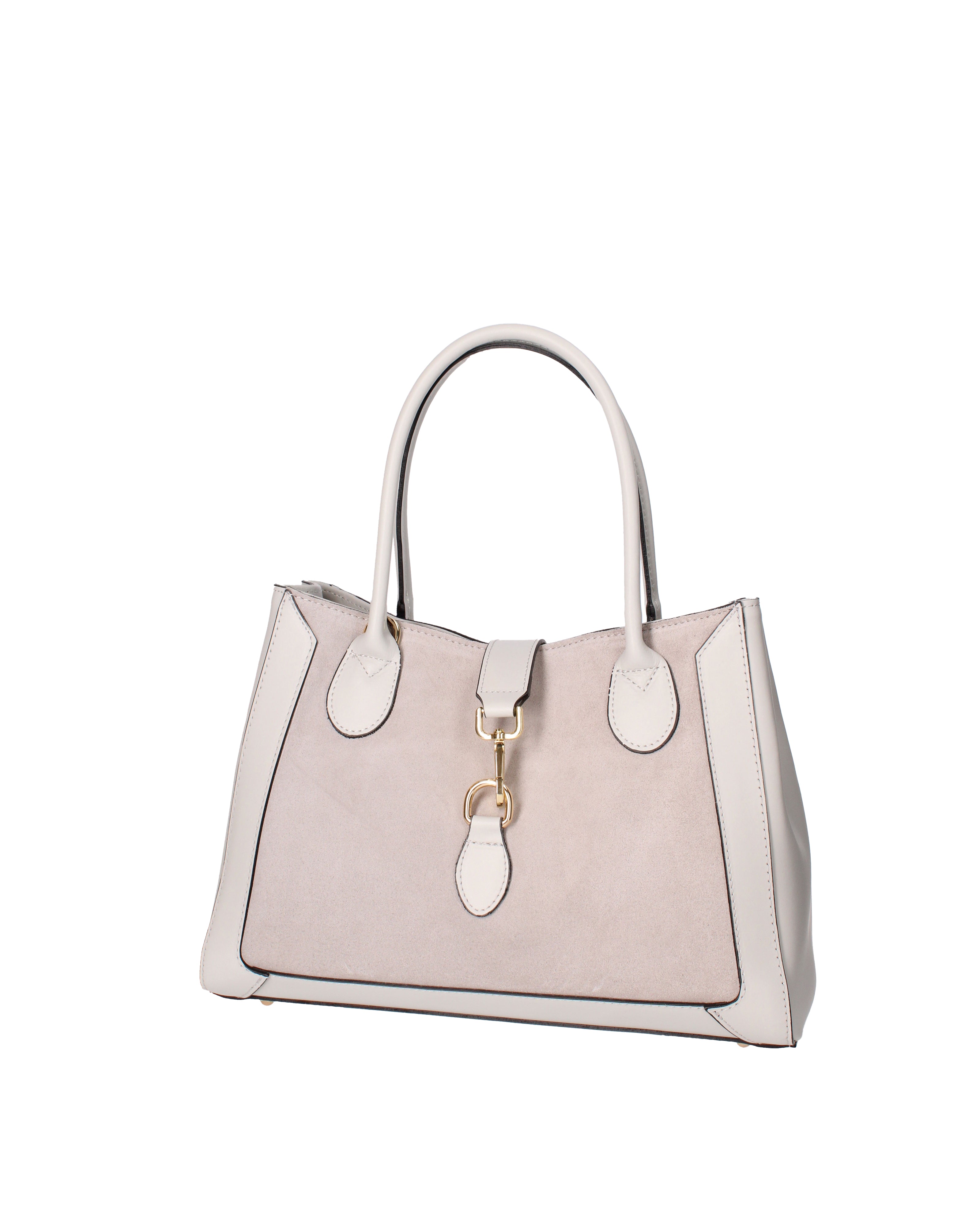 Jordana Borsa a mano da donna Vera pelle e suede 07150-L119 GRIGIO CHIARO Viola Castellani
