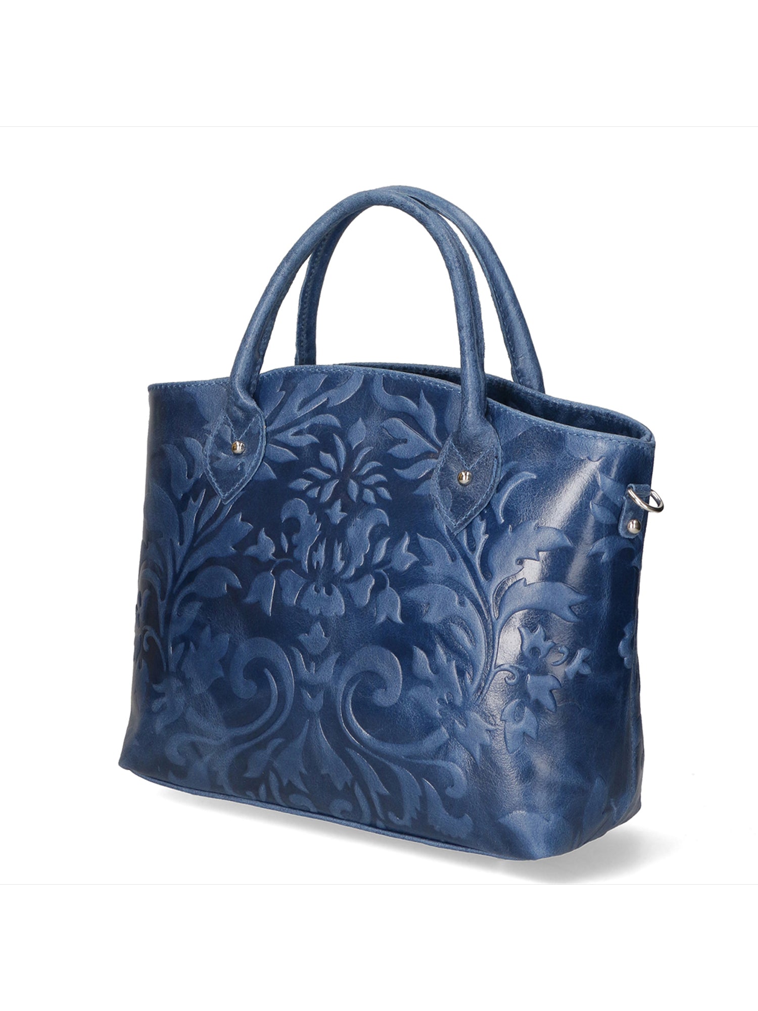 Enza Borsa a mano da donna Vera pelle 8007023FBG-012 BLU JEANS Gave Lux