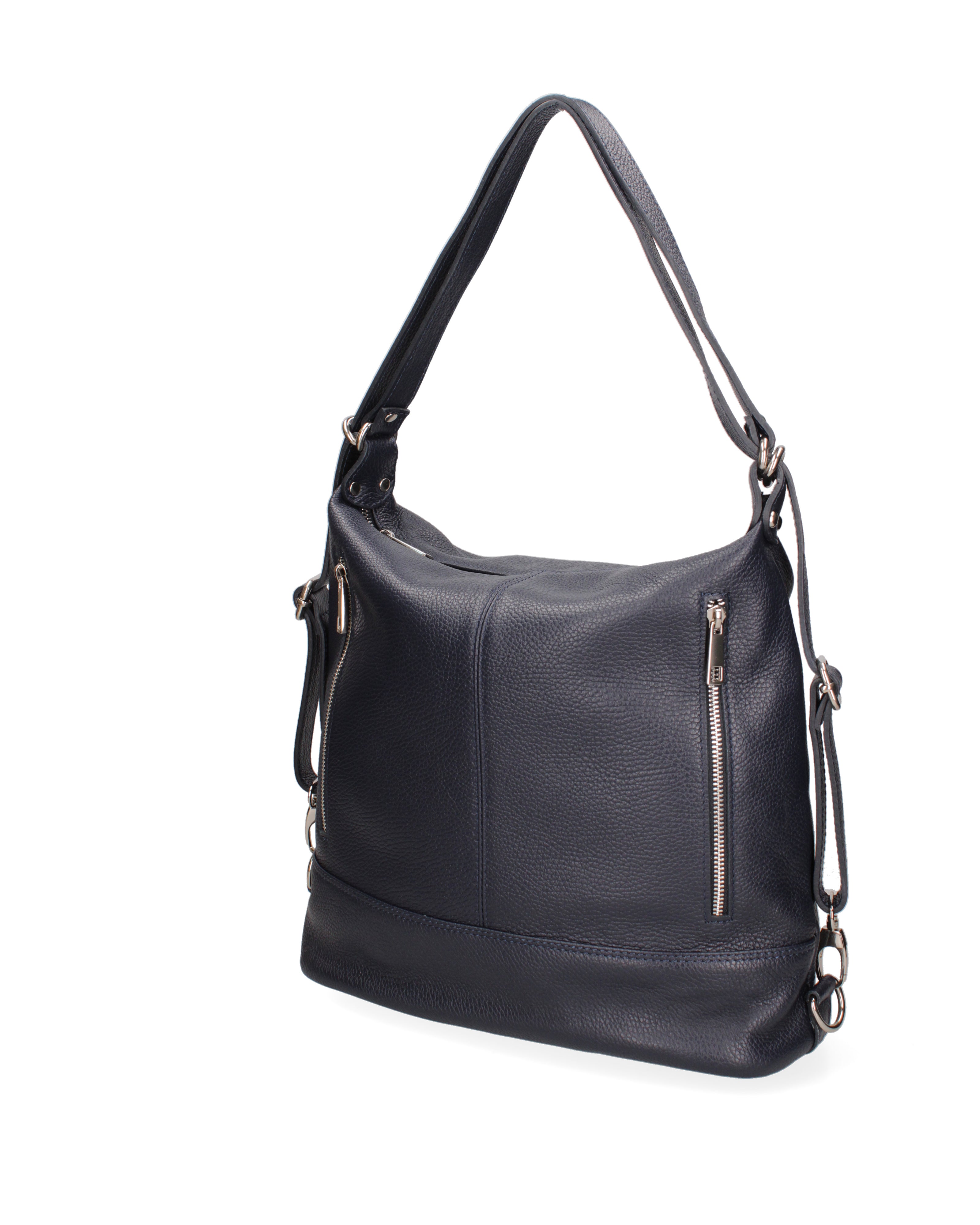 Vera pelle 07135-D26 BLU NOTTE Borsa a spalla convertibile Anjelica Viola Castellani