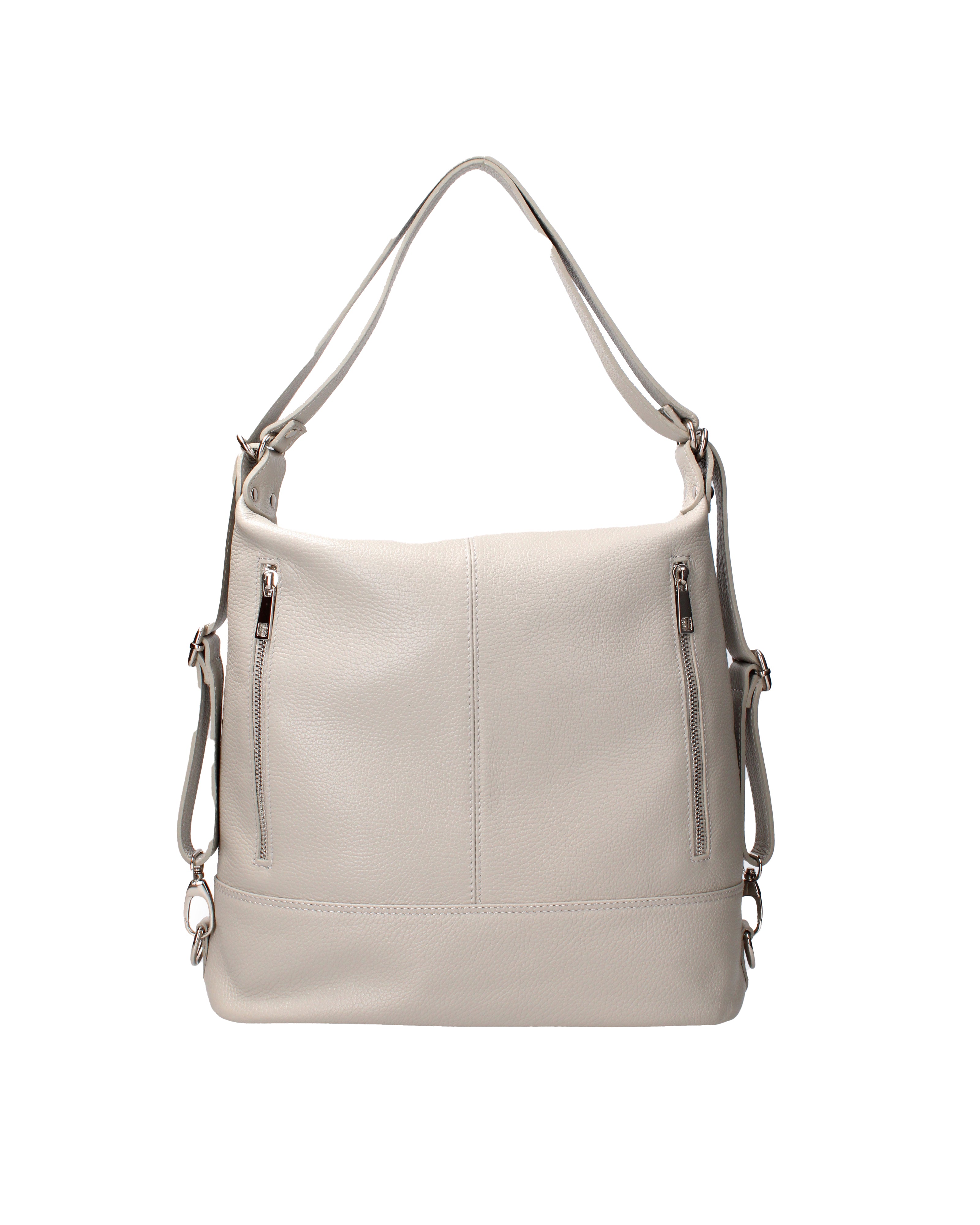 Vera pelle 07135-D86 GRIGIO PERLA Borsa a spalla convertibile Anjelica Viola Castellani