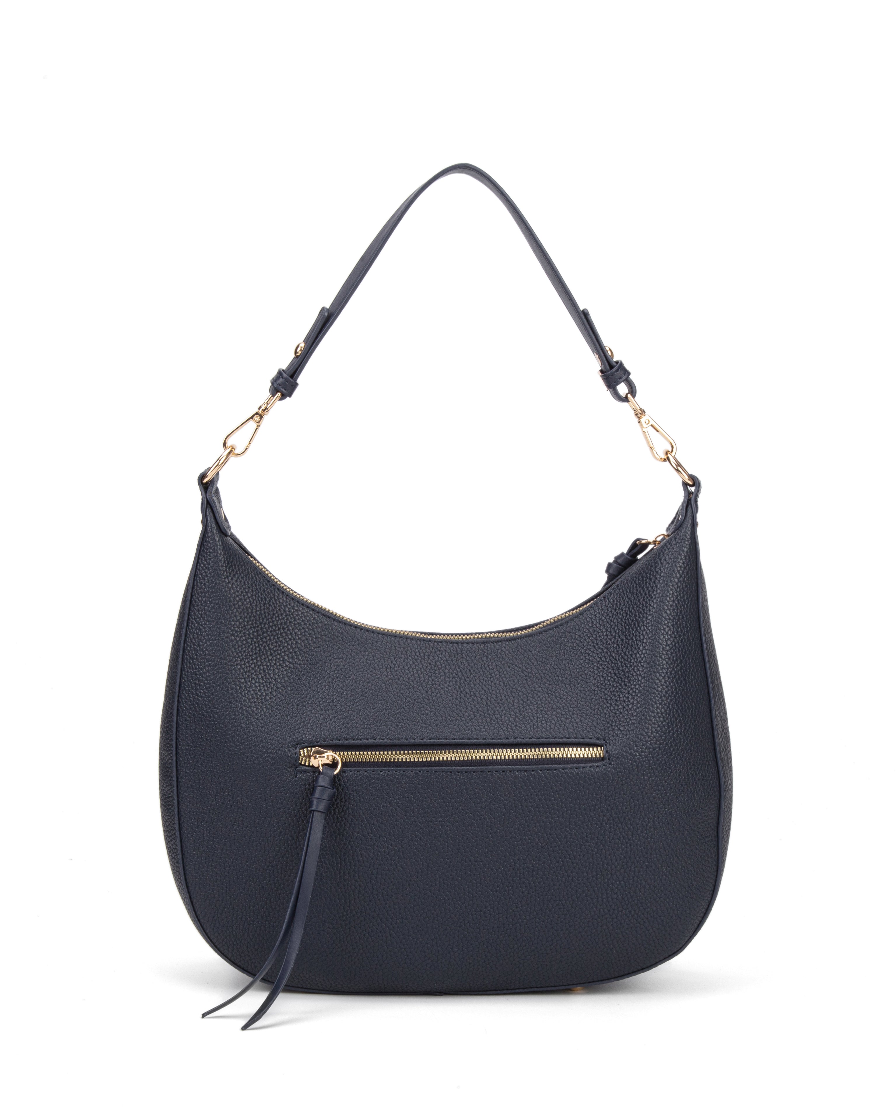 Borsa a spalla da donna 100% pelle vegana PU 715-1PT-NAVYBLUE Diana&co