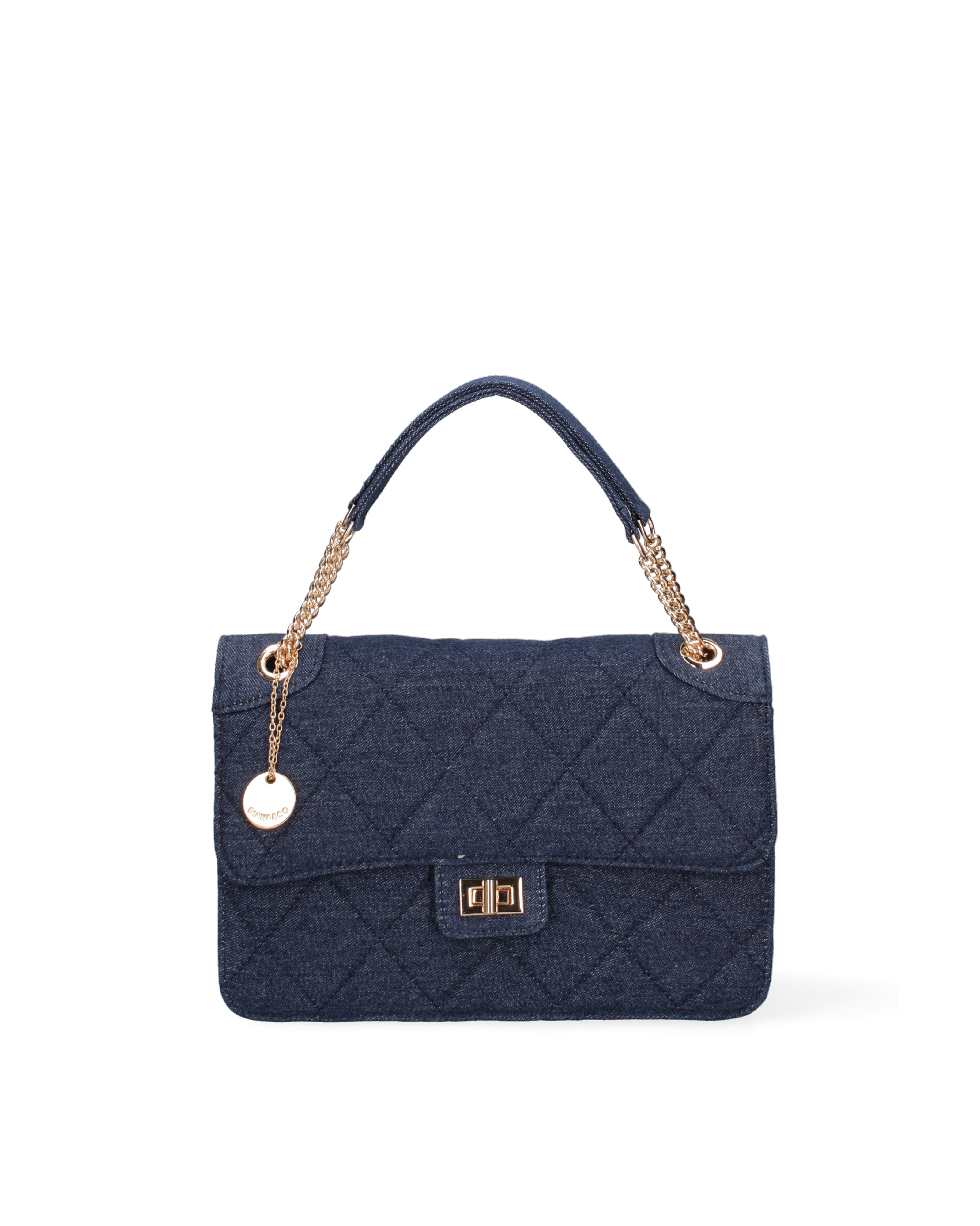 Borsa a spalla da donna Nylon & Ecopelle DC3533-2-NAVYBLUE Diana&co