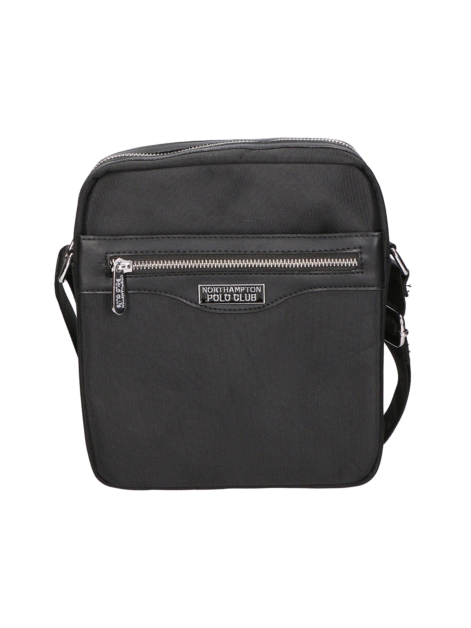 Borsa a tracolla uomo Pelle PU e nylon PCL3071-BLACK Northampton Polo Club