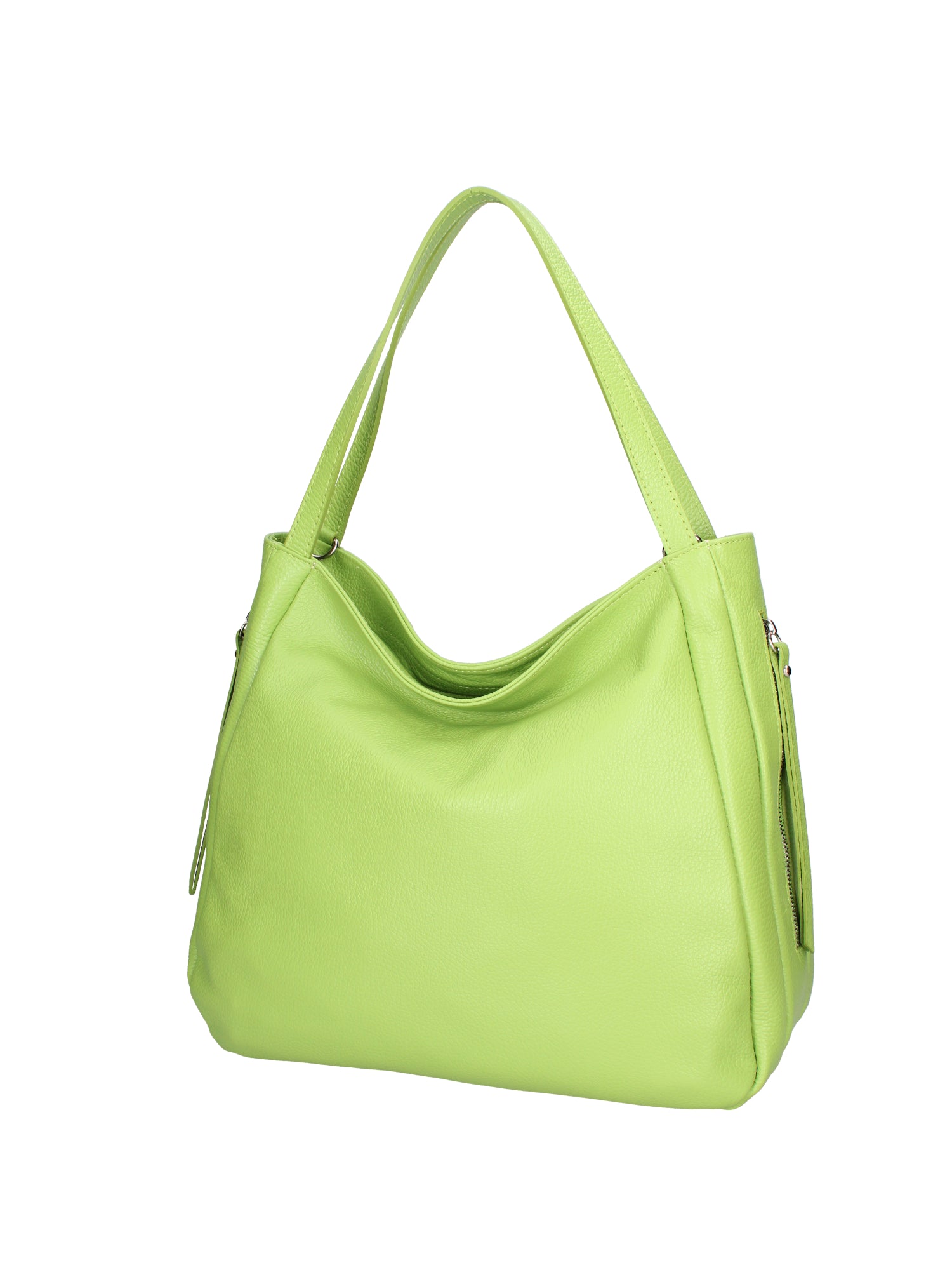 Borsa a spalla da donna Misto pelle e tessuto 07155-D12 VERDE Roberta Rossi
