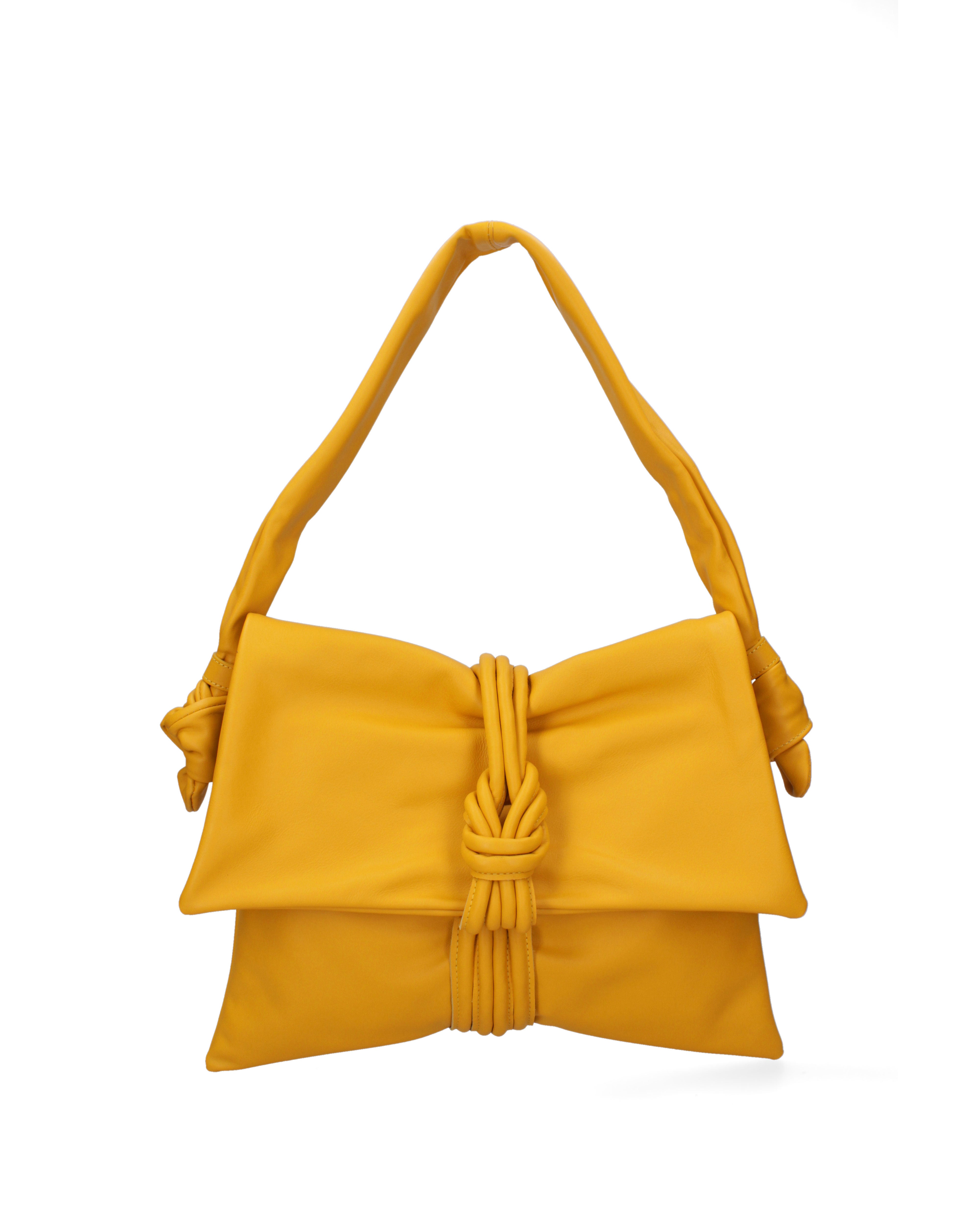 Borsa a spalla da donna Vera pelle 07172-S04 GIALLO Viola Castellani