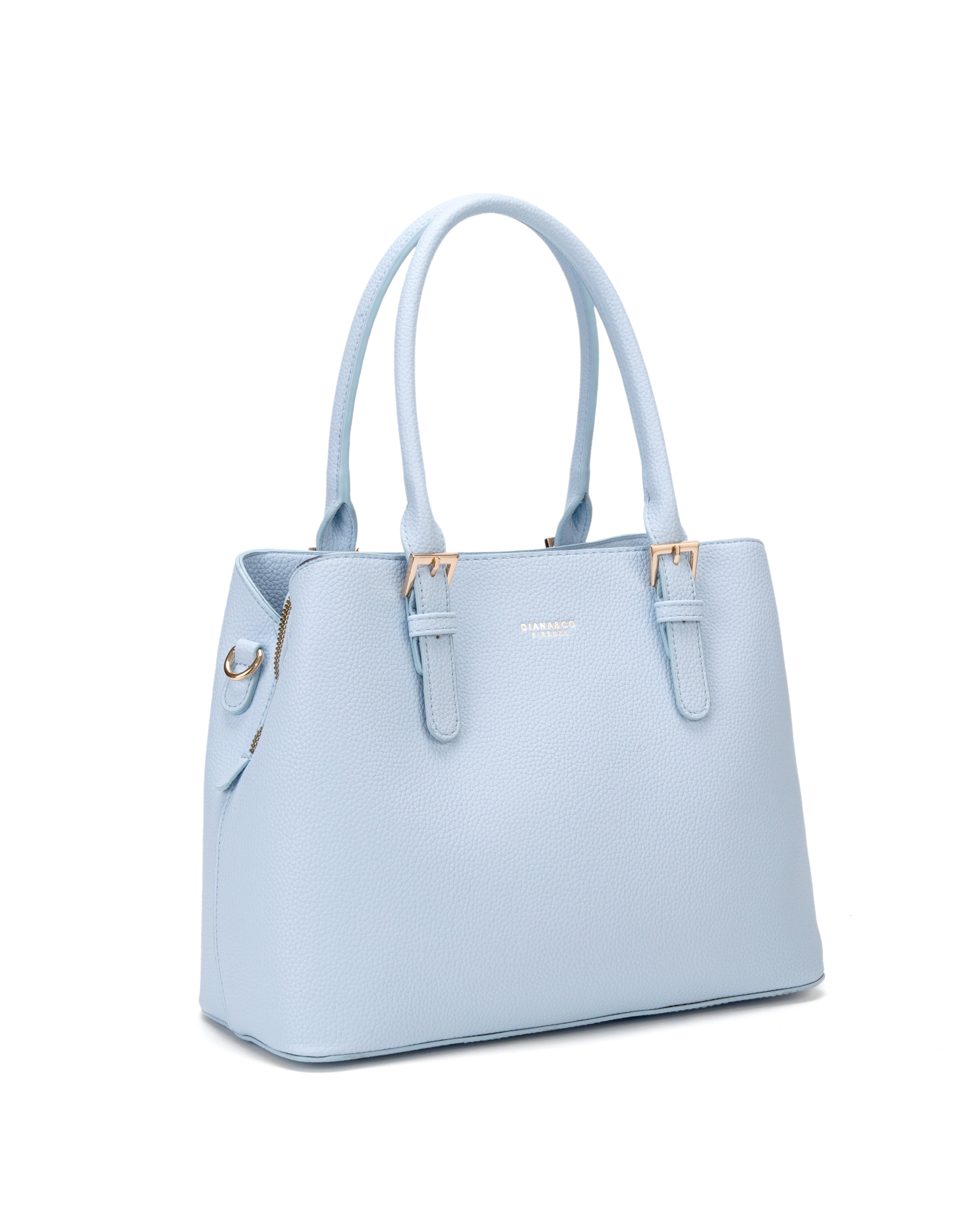 Borsa a mano da donna 100% pelle vegana PU 716-2PT-BABYBLUE Diana&co