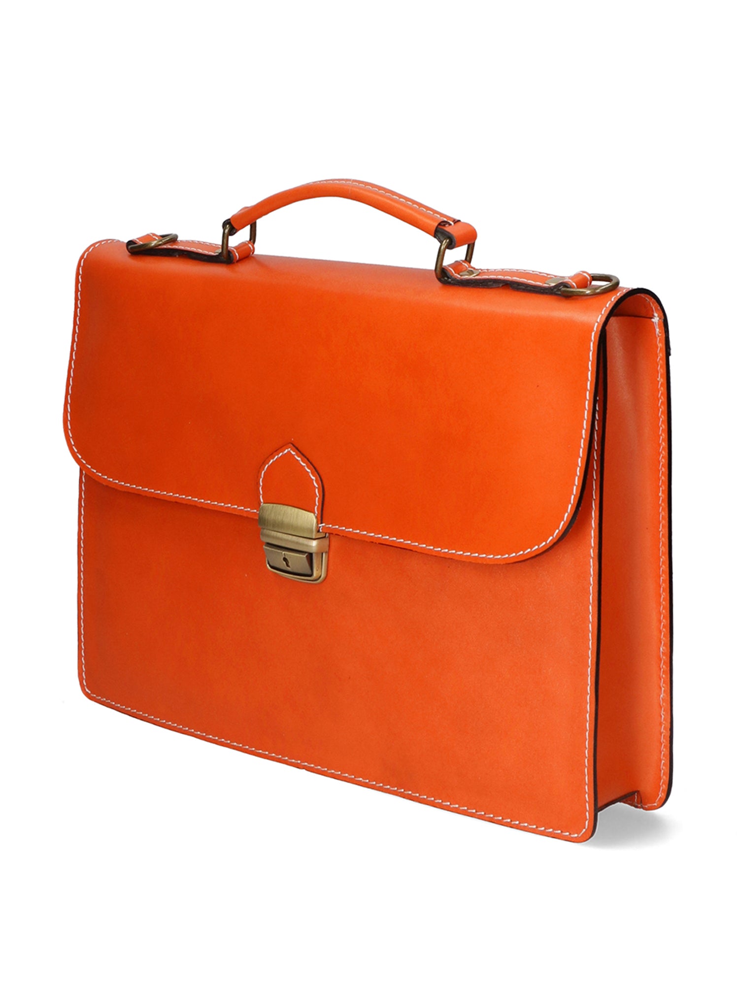 Dafne Borsa da lavoro unisex Vera pelle 7004-ARANCIONE Gave Lux