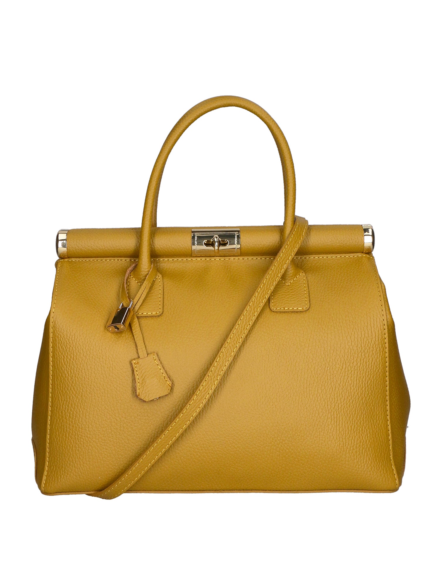 Aleria Borsa a mano da donna Vera pelle 8005-D36 SENAPE Gave Lux