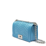Borsa a mano da donna 100% PVC FLAT S MANHATTAN-NORSE BLUE + SILVER Marc Ellis