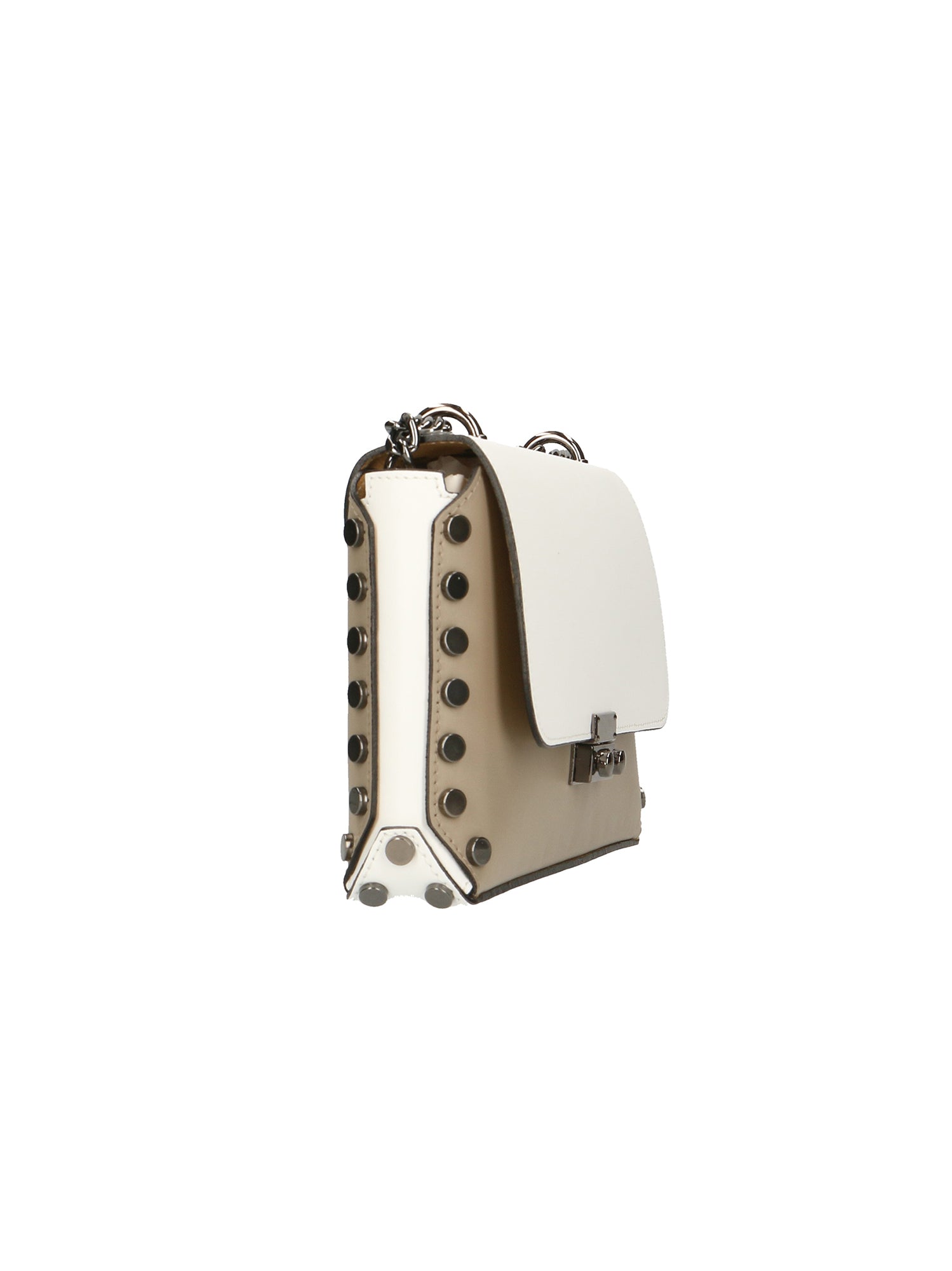 Vera pelle 8641-FANGO+BIANCO Borsa a tracolla da donna Evanthe Pro Gave Lux