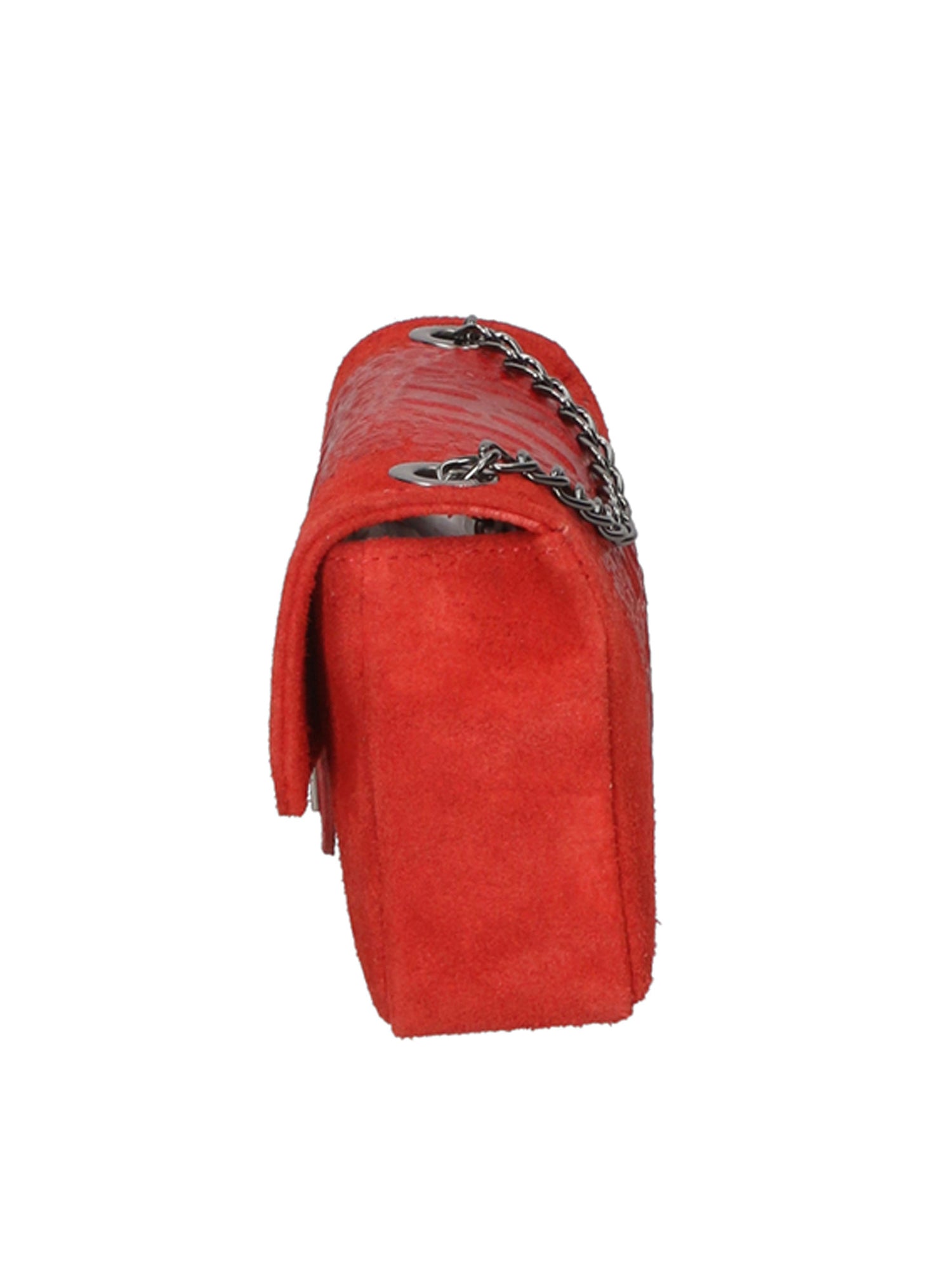 Camilla Borsa a tracolla da donna Pelle scamosciata croco 10029-ROSSO RED Gave Lux