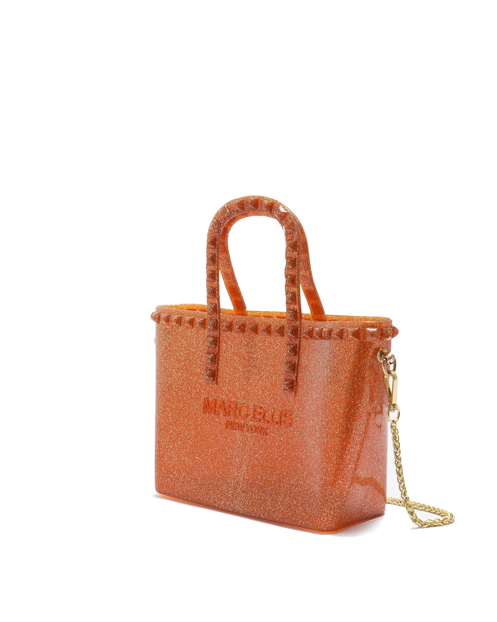 Borsa a mano da donna 100% Pvc FLAT GLAS S-CARAMELLO STRASS Marc Ellis