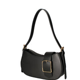 Borsa a spalla da donna 100% vera pelle 07213-NERO Roberta Rossi