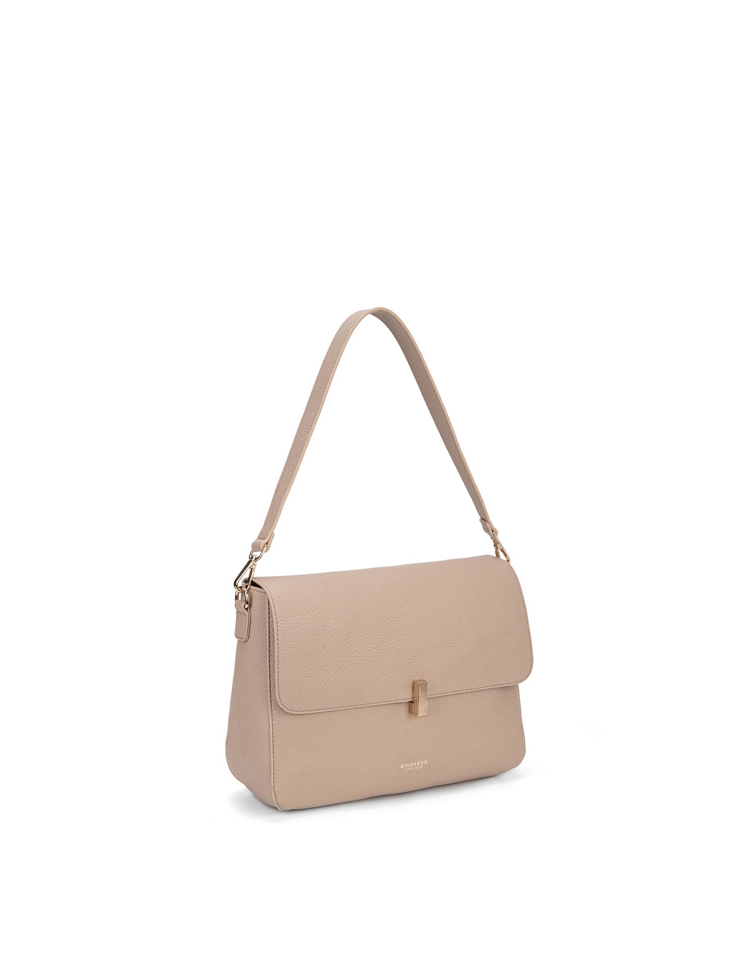 Borsa a spalla da donna 100% pelle vegana PU 740-1PT-LIGHT CREAM Diana&co