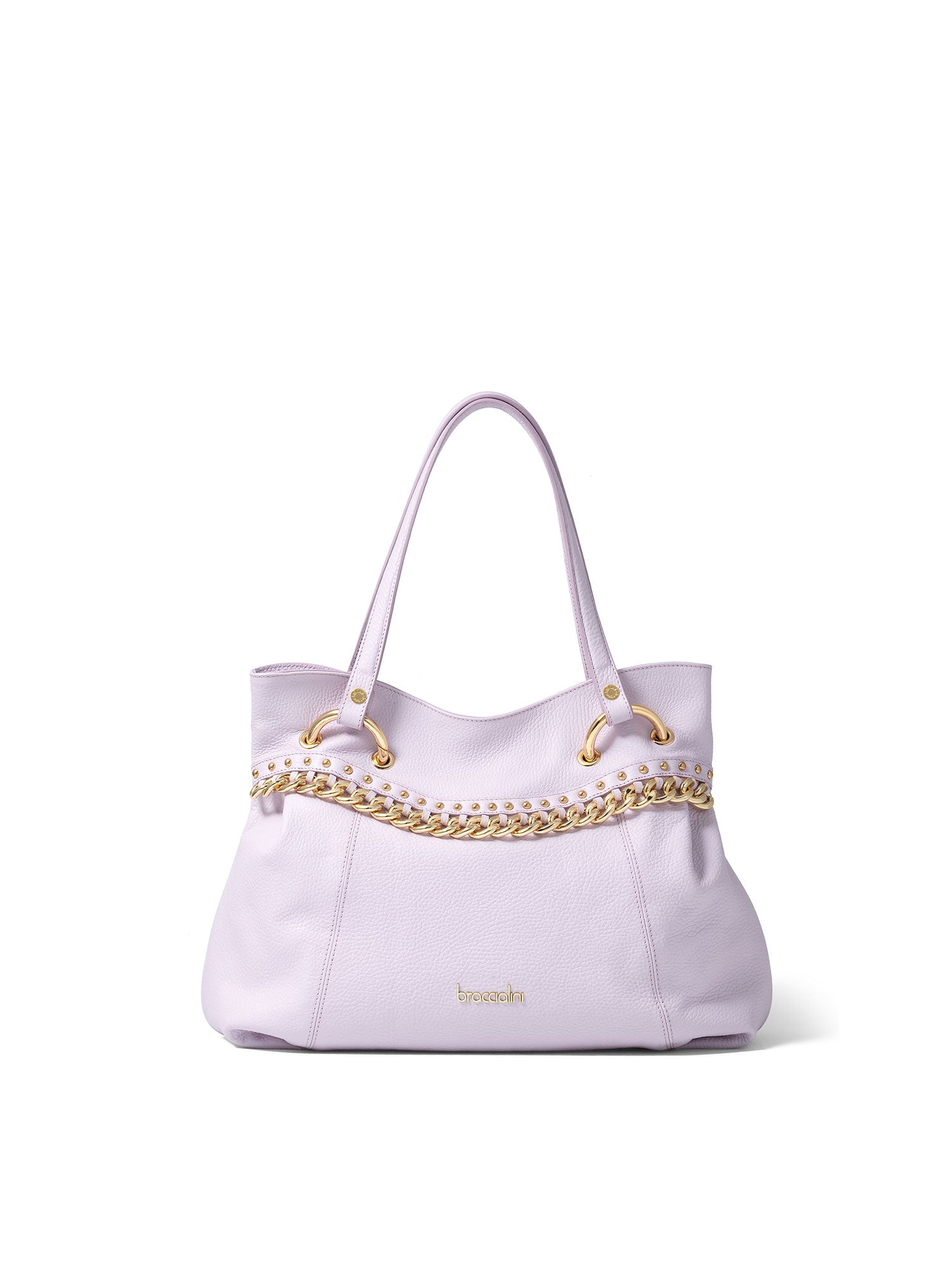 Evanthe Lux Borsa a spalla da donna 100% pelle B16982-LILLA Braccialini