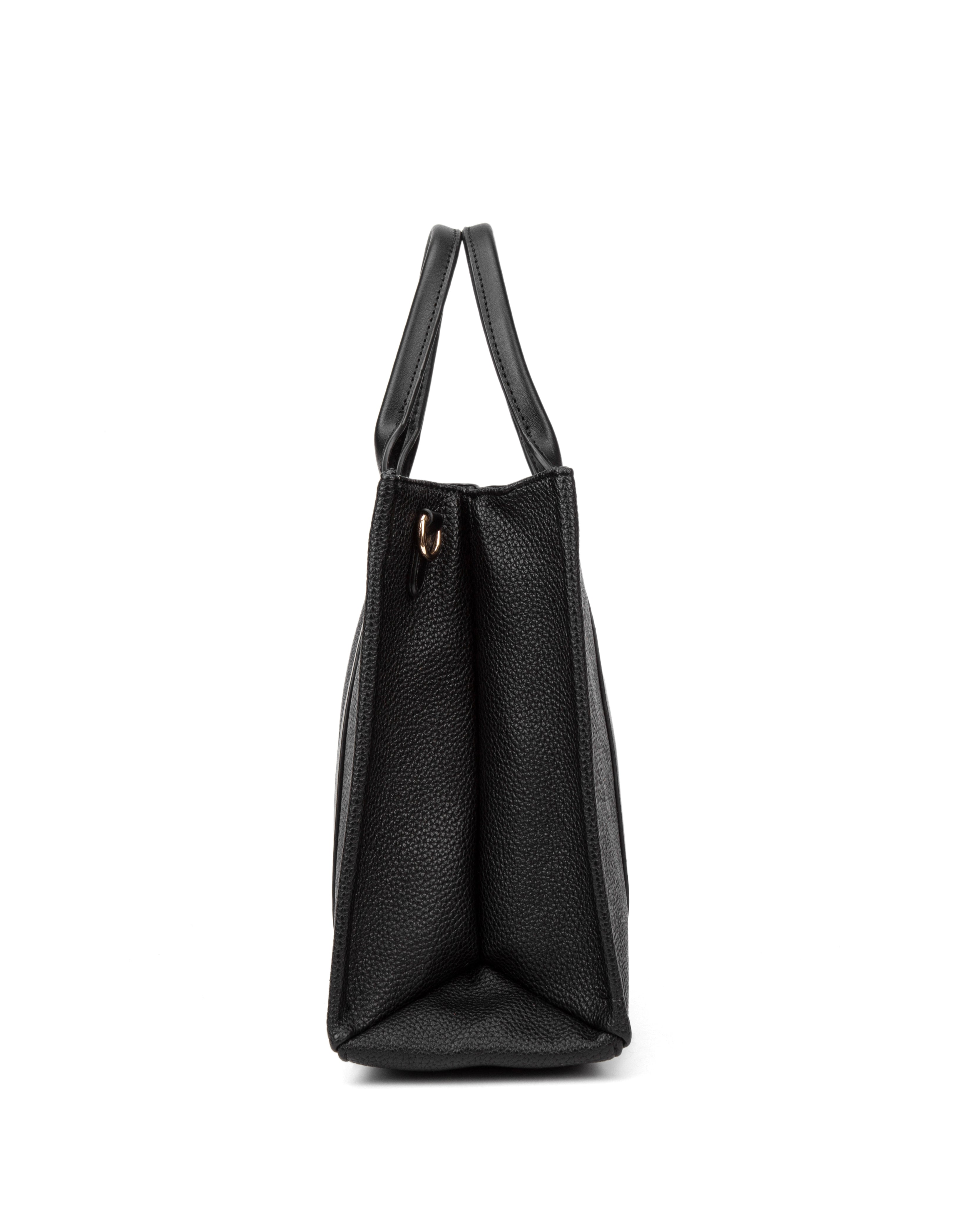 Borsa a mano da donna 100% pelle vegana PU 715-3PT-BLACK Diana&co