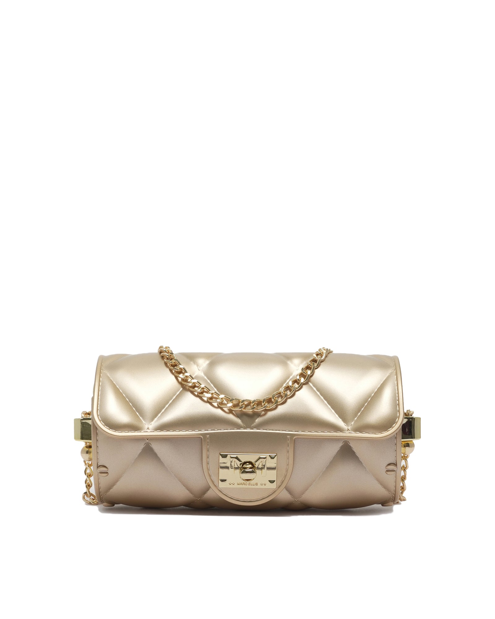 Borsa a mano da donna 100% Pvc FLAT MOON-GOLD Marc Ellis