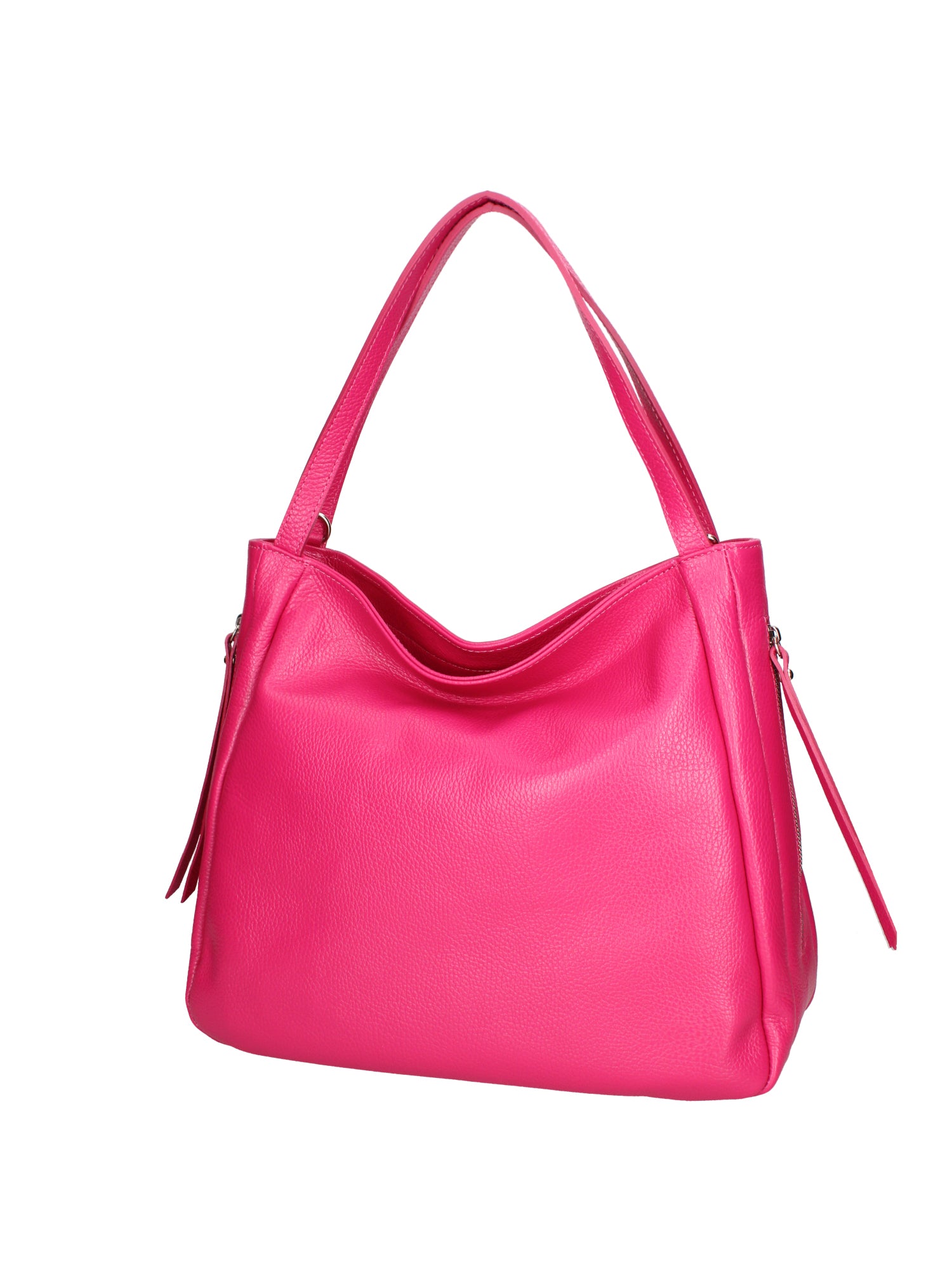 Borsa a spalla da donna Misto pelle e tessuto 07155-D02 FUXIA Roberta Rossi
