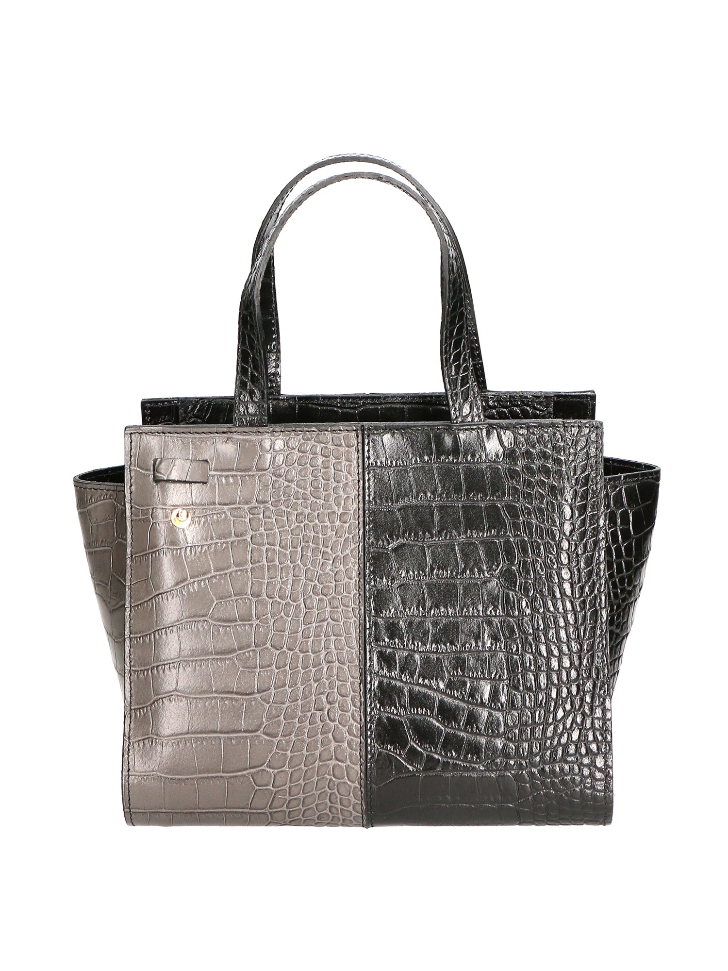 Ariana Borsa a mano da donna Vera pelle stampata cocco 05435-C28 NERO C27 CENERE Gave Lux