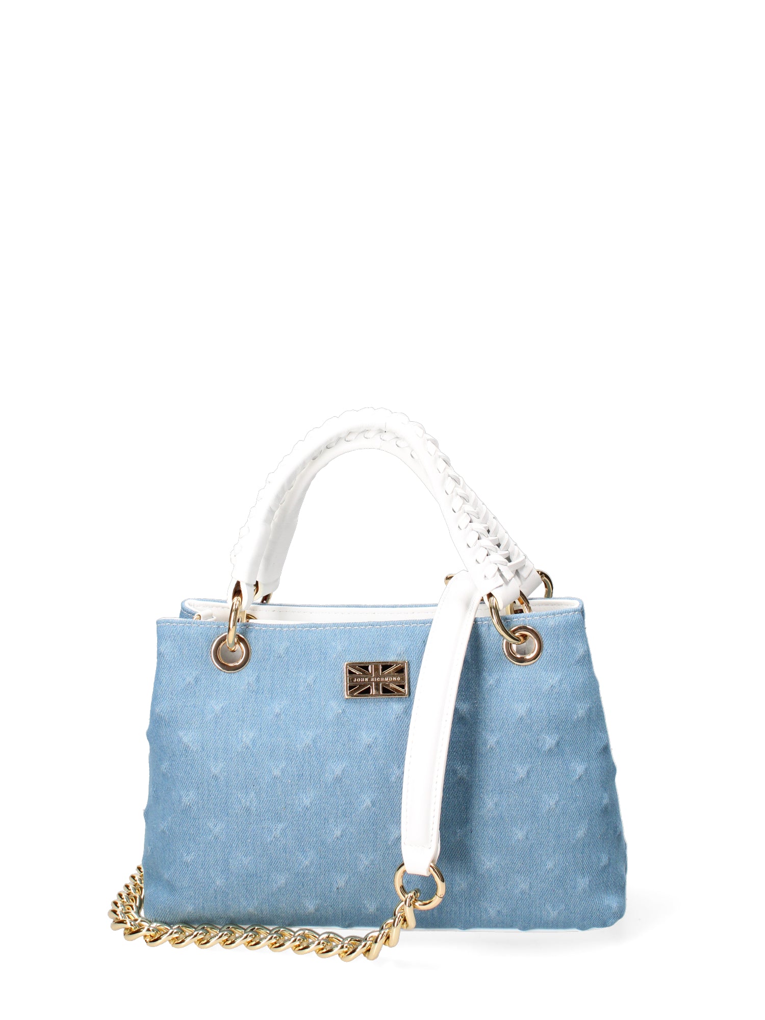 Borsa a mano da donna Vera pelle JR-W-1114JS-LIGHT JEANS-WHITE John Richmond