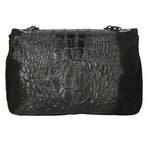 Camilla Borsa a tracolla da donna Pelle scamosciata croco 10029-NERO Gave Lux