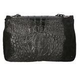 Camilla Borsa a tracolla da donna Pelle scamosciata croco 10029-NERO Gave Lux