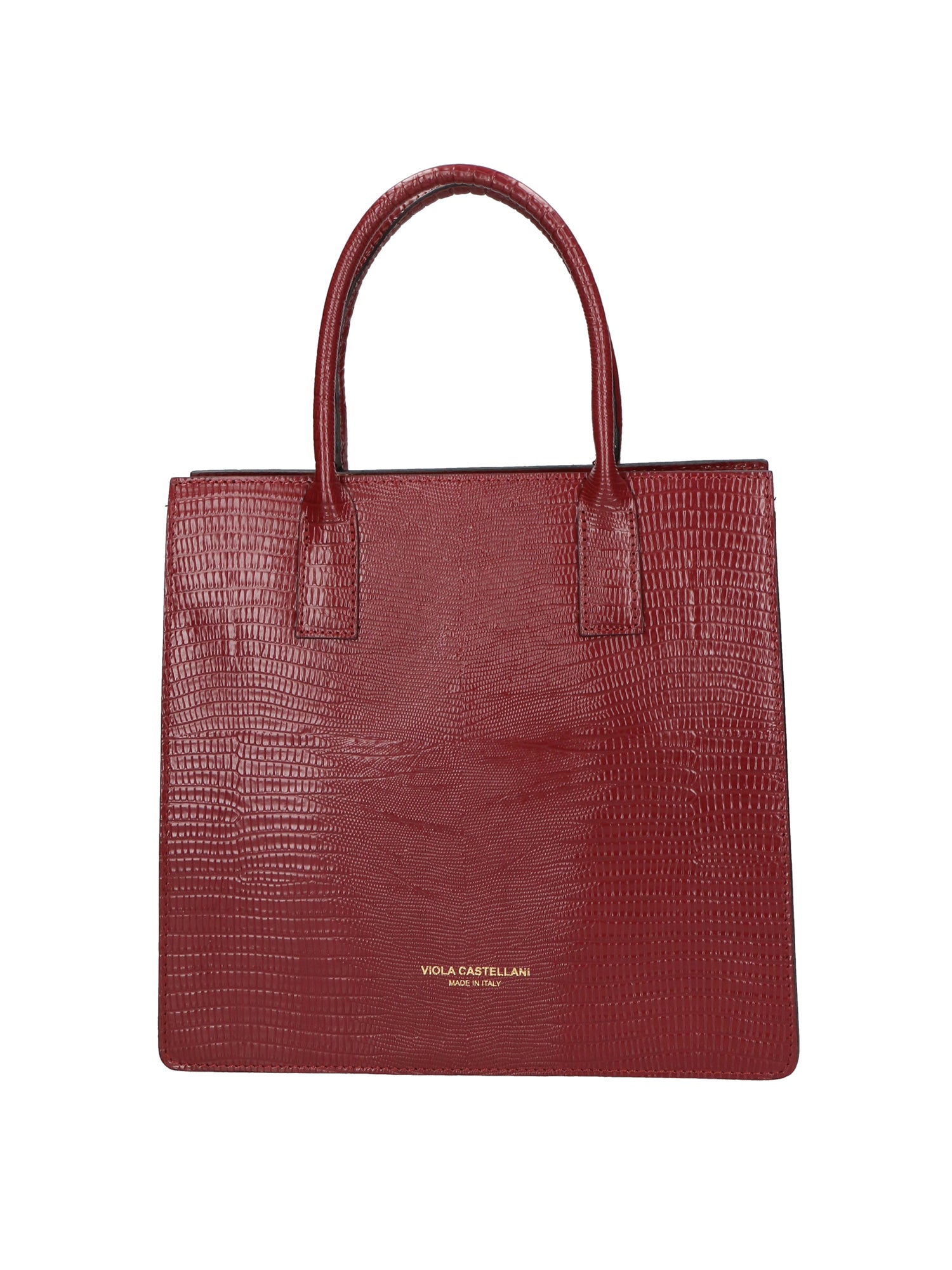 Giulia Borsa a mano da donna Vera pelle effetto cocco 468W-LU10 ROSSO SCURO Viola Castellani