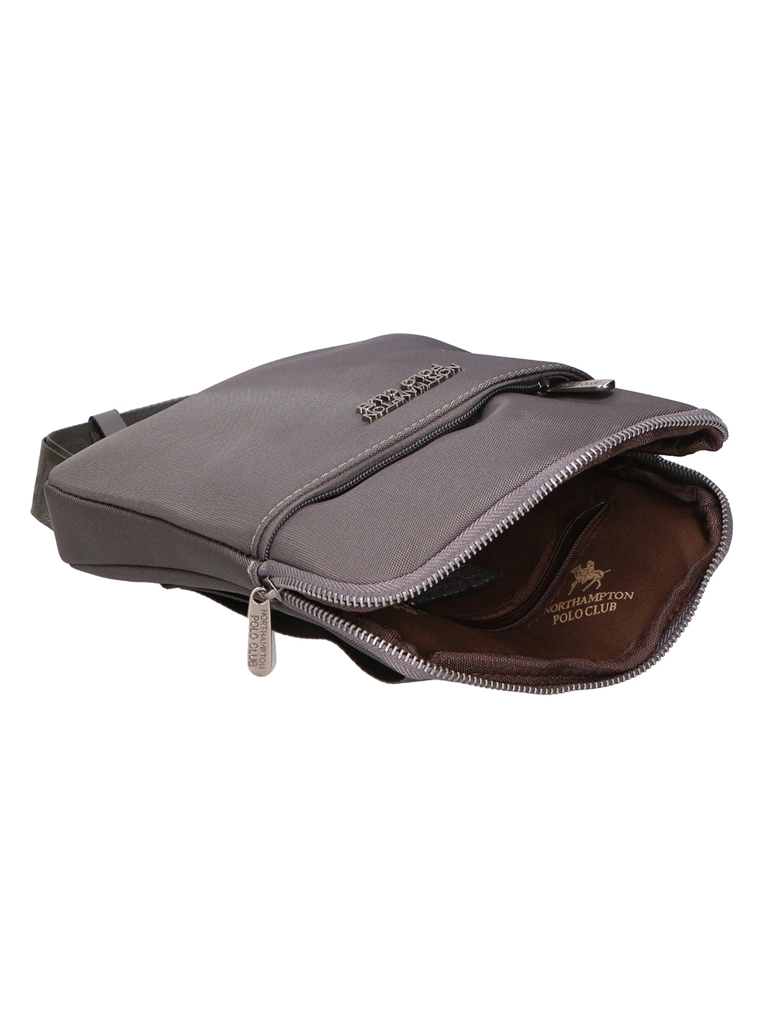 Borsa a tracolla uomo Pelle vegana + Tessuto PCL3153-GREY Northampton Polo Club