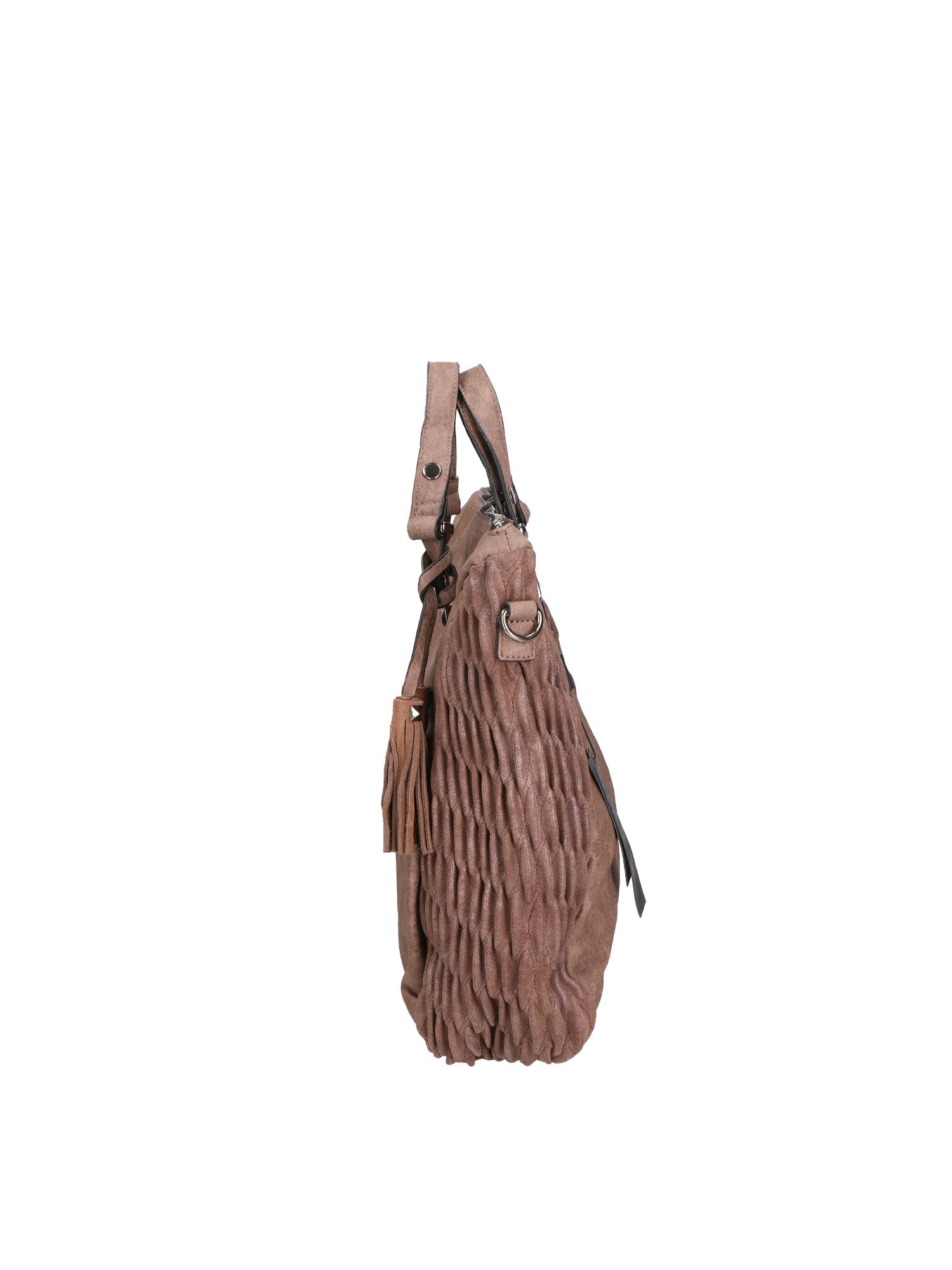 Zaffira Borsa a spalla da donna Misto nylon e pelle LK0264-FANGO Gave Lux