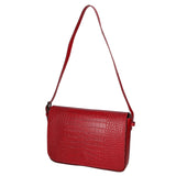 Azzurra Borsa a spalla da donna Vera pelle croco 05699-C10 ROSSO SCURO Gave Lux