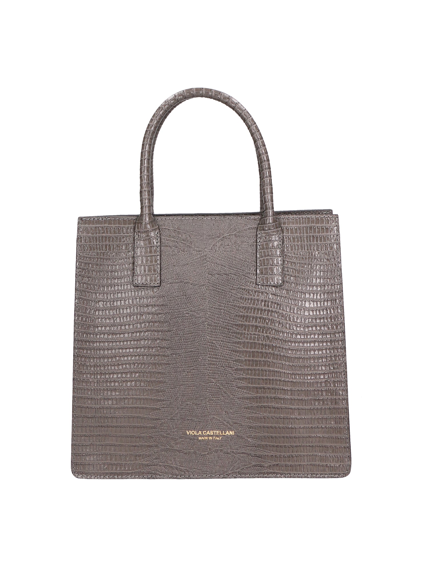 Giulia Borsa a mano da donna Vera pelle effetto cocco 468W-LU27 GRIGIO Viola Castellani