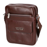 Borsa a tracolla uomo in pelle PU Casual PCL3082-BROWN Northampton Polo Club