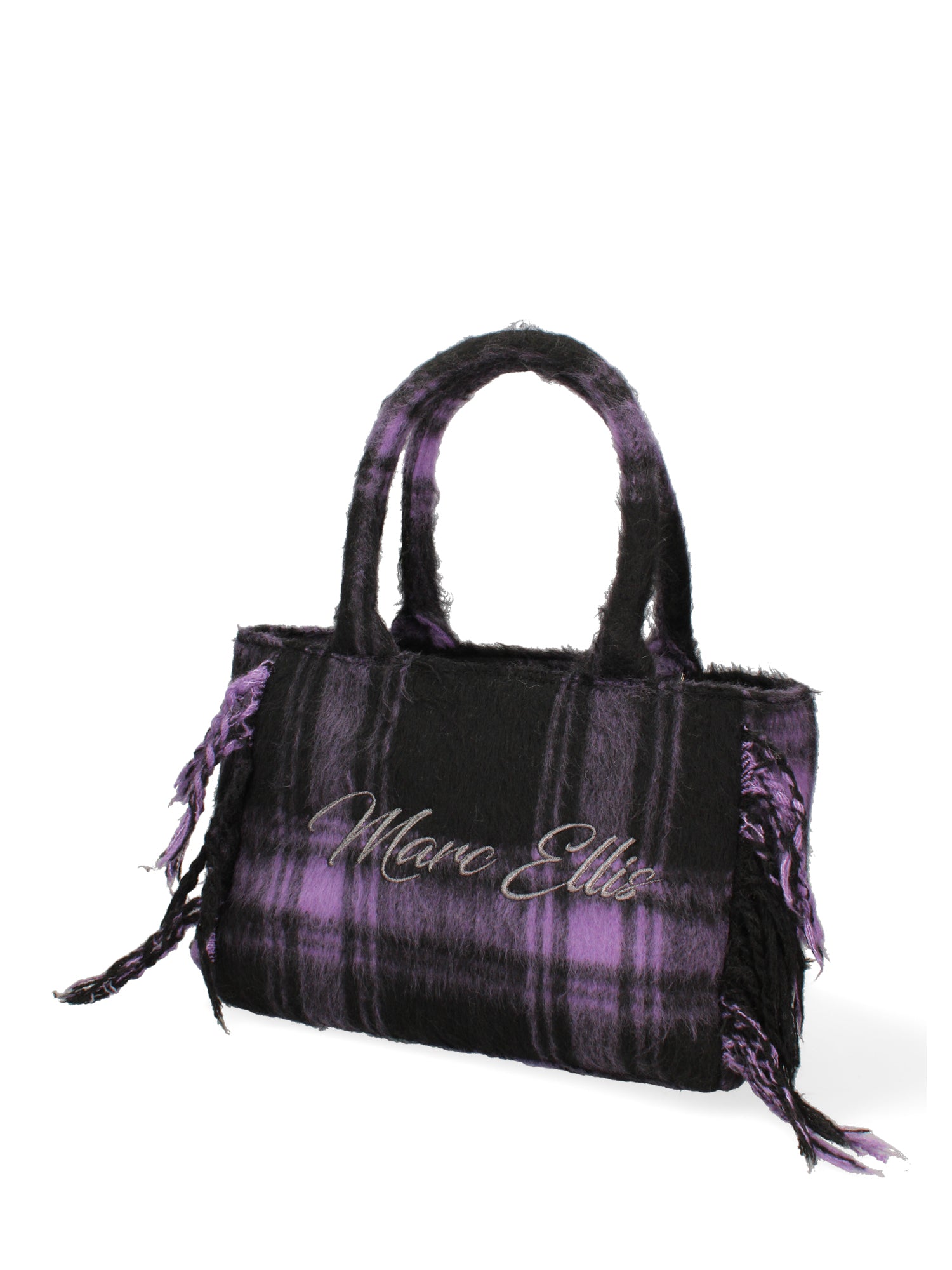 Borsa a mano da donna 100% lana e tessuto BUBY-TARTAN-M-DARK MAUVE Marc Ellis