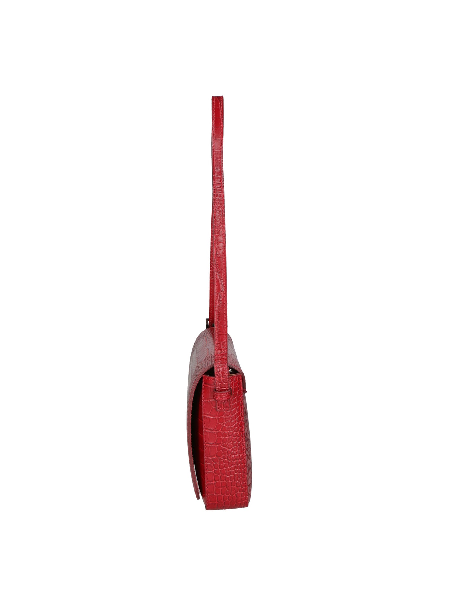 Azzurra Borsa a spalla da donna Vera pelle croco 05699-C10 ROSSO SCURO Gave Lux