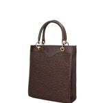 Borsa a mano da donna Misto pelle e tessuto 07149-D23 T.MORO Roberta Rossi