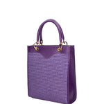 Borsa a mano da donna Misto pelle e tessuto 07149-D45 VIOLA Roberta Rossi