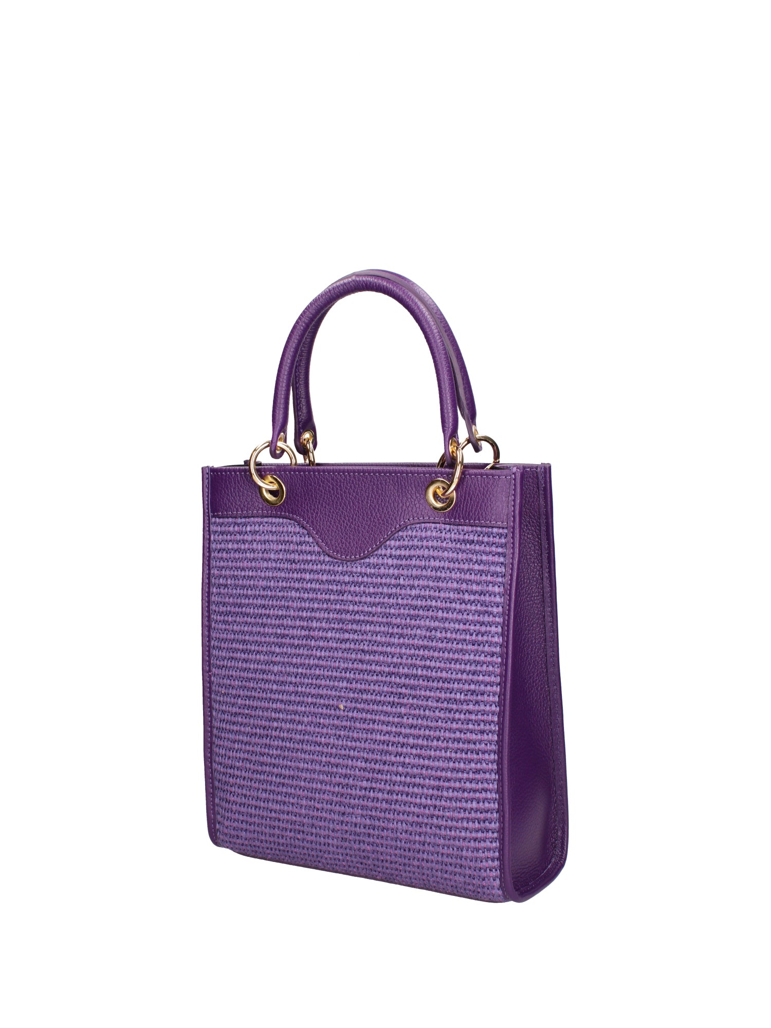Borsa a mano da donna Misto pelle e tessuto 07149-D45 VIOLA Roberta Rossi