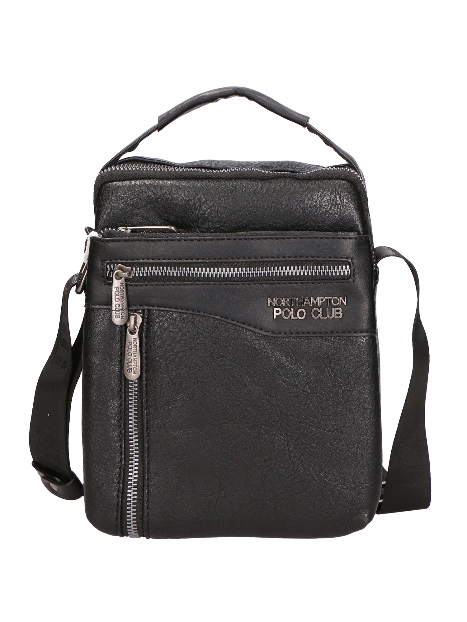 Borsa a tracolla uomo in pelle PU Casual PCL3004-BLACK Northampton Polo Club