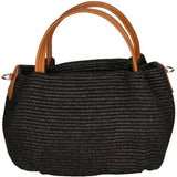 Allegra Borsa a mano da donna Pelle e Paglia 05116-12 NERO CUOIO S44 Gave Lux