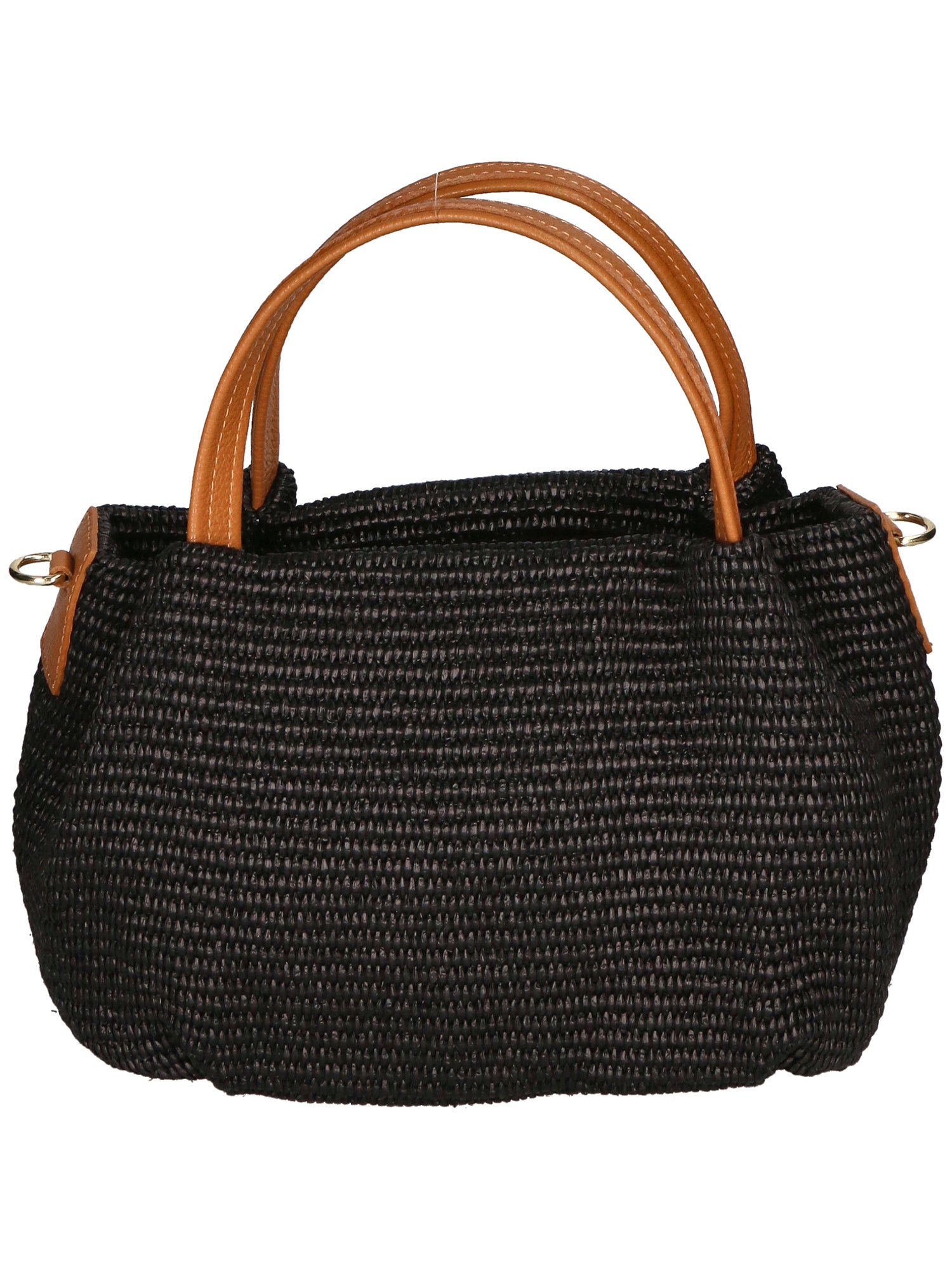 Allegra Borsa a mano da donna Pelle e Paglia 05116-12 NERO CUOIO S44 Gave Lux
