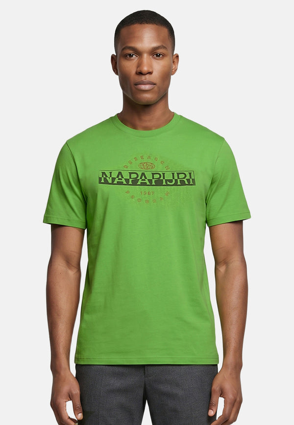 T-shirt in Cotone Verde Napapijri