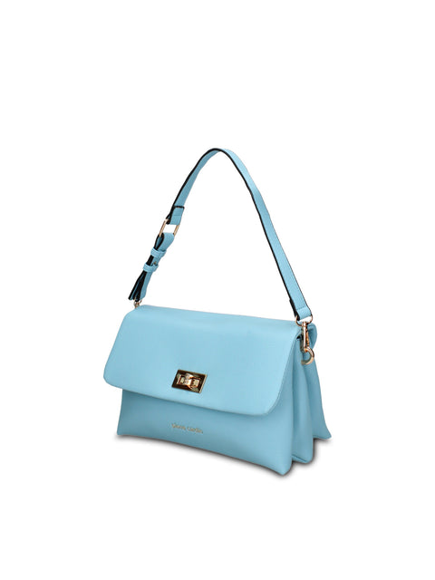 Borsa a Tracolla in Pelle Vegana Azzurro