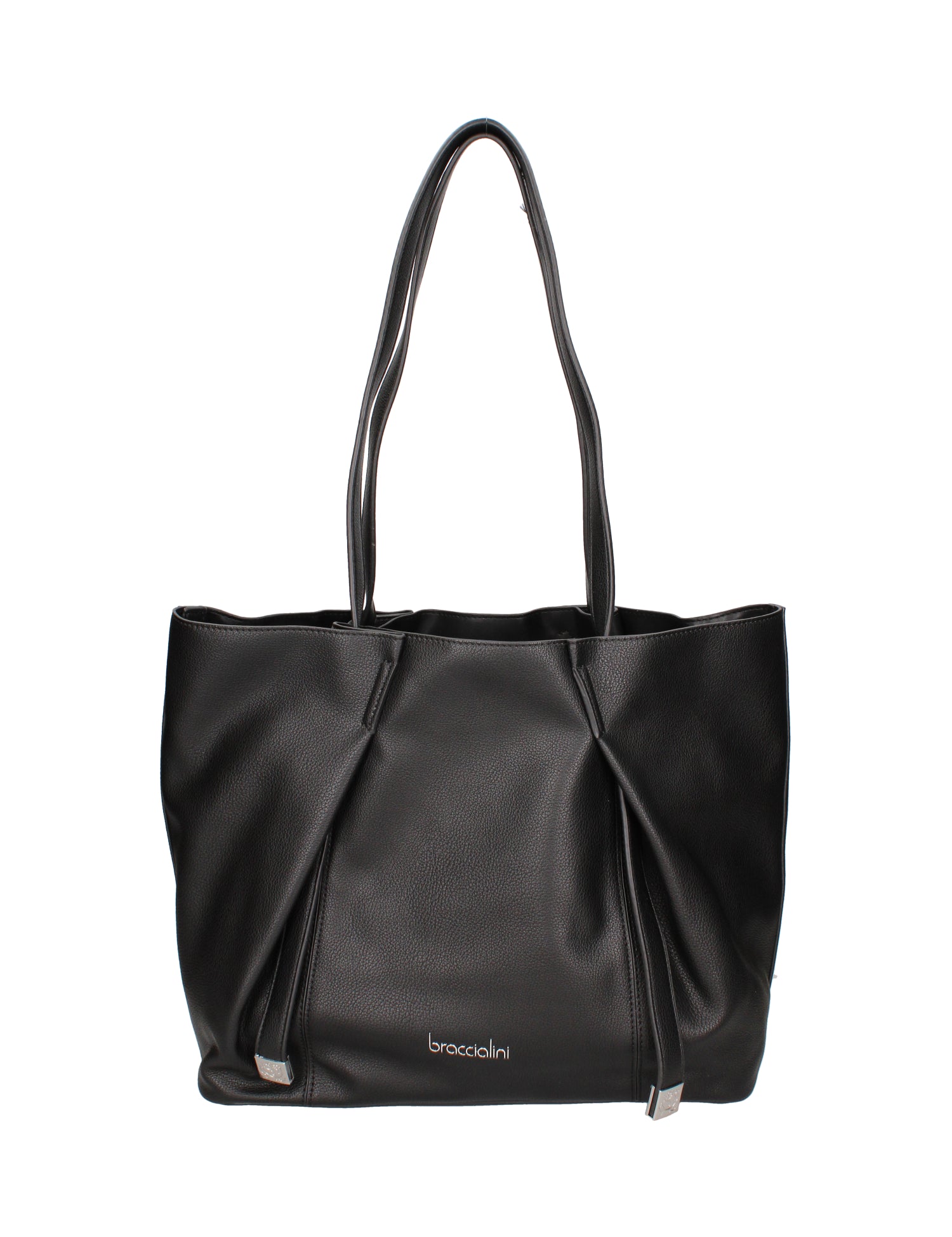 Iridea Borsa a spalla da donna 100% poliuretano B16261-NERO Braccialini
