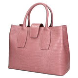 Letizia Borsa a mano da donna Pelle stampata croco 06542-ROSA ANTICO Gave Lux